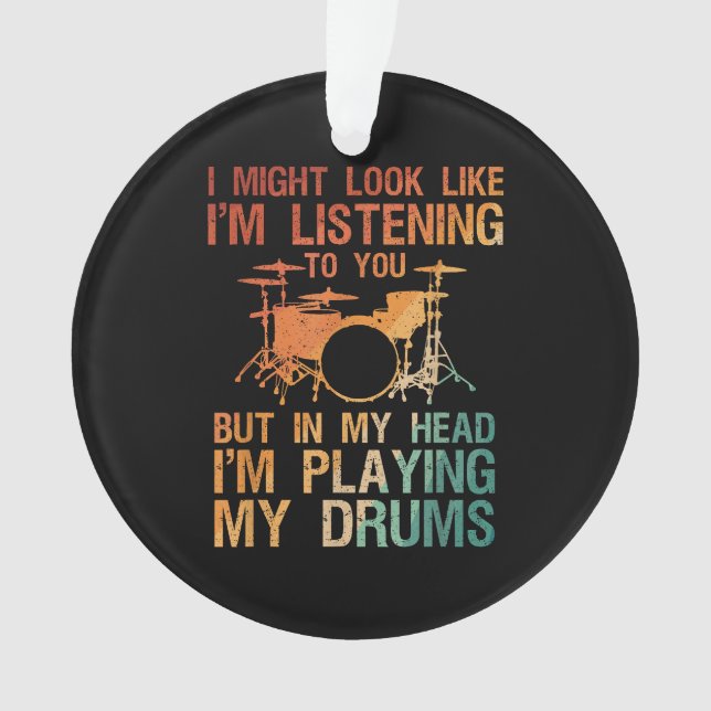 Funny Drummer Art for Men Drum Player Percus Ornament (Vorderseite)