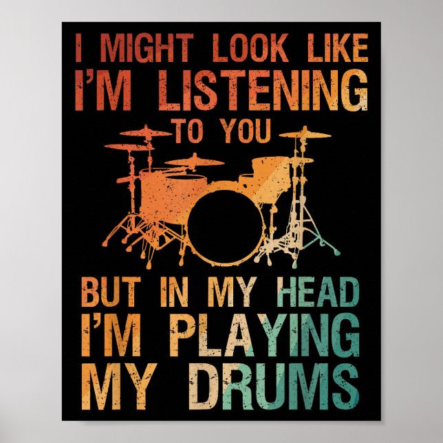 Funny Drummer Art for Men Drum Player Percus Poster (Vorne)