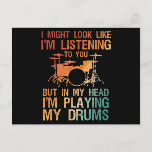Funny Drummer Art for Men Drum Player Percus Postkarte