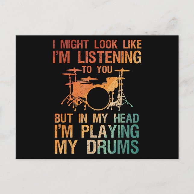 Funny Drummer Art for Men Drum Player Percus Postkarte (Vorderseite)