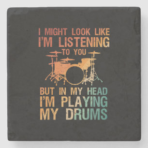 Funny Drummer Art for Men Drum Player Percus Steinuntersetzer