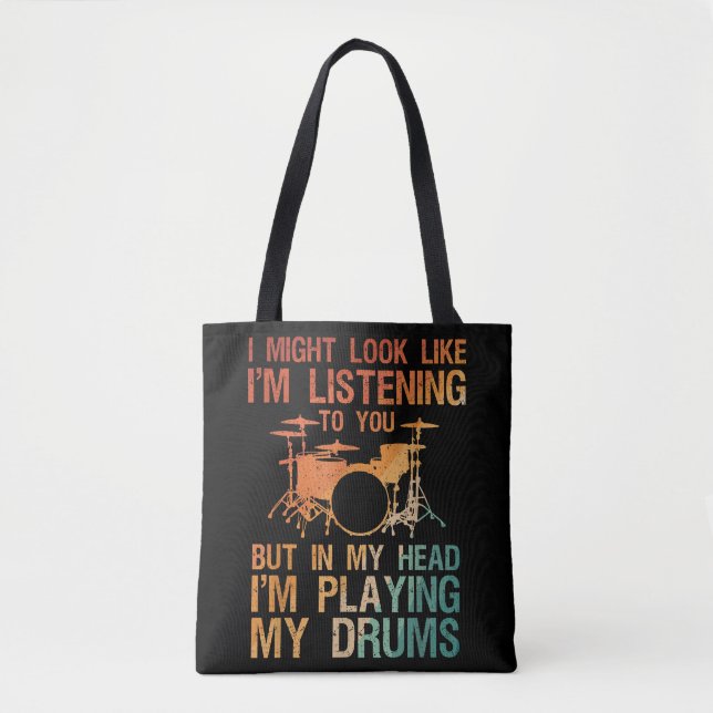 Funny Drummer Art for Men Drum Player Percus Tasche (Vorderseite)