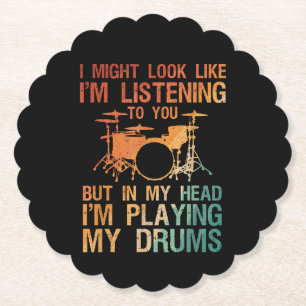 Funny Drummer Art for Men Drum Player Percus Untersetzer