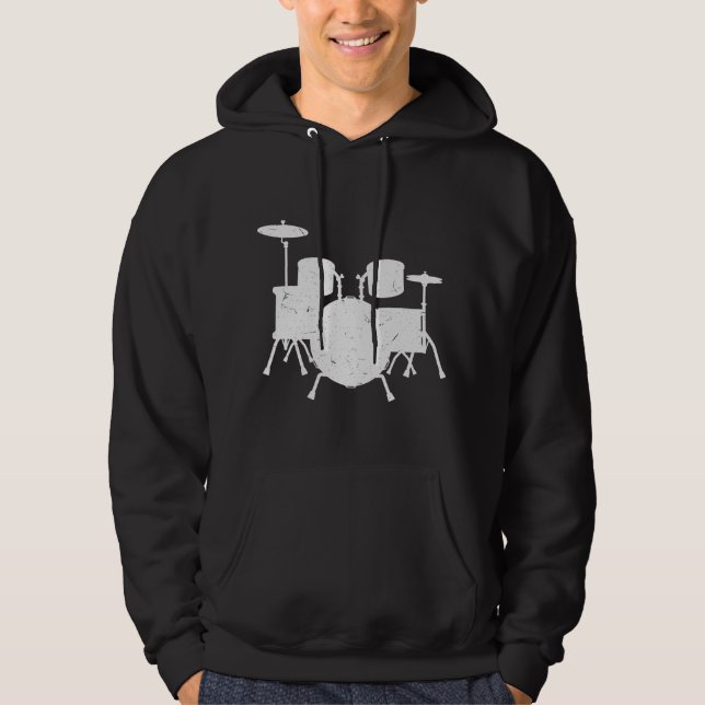 Funny Drummer Art for Men Drum Set Drumming Hoodie (Vorderseite)