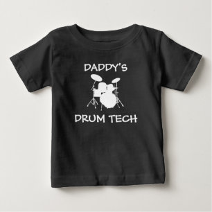 Funny Drummer Baby Daddy's Drum Tech Rock & Roll B T-shirt