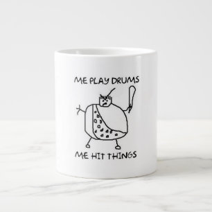 Funny Drummer Caveman Me Hit Sachen Kaffeemüll Jumbo-Tasse