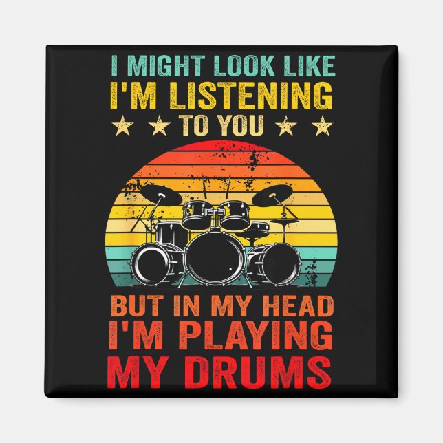 Funny Drummer Men Women Drumline Drumming Musical  Magnet (Vorne)