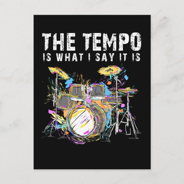 Funny Drummer Quote Drumset Rock Band Musiker Postkarte (Vorderseite)