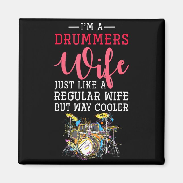 Funny Drummers Wife Valentines Day Gift Drums  Magnet (Vorne)