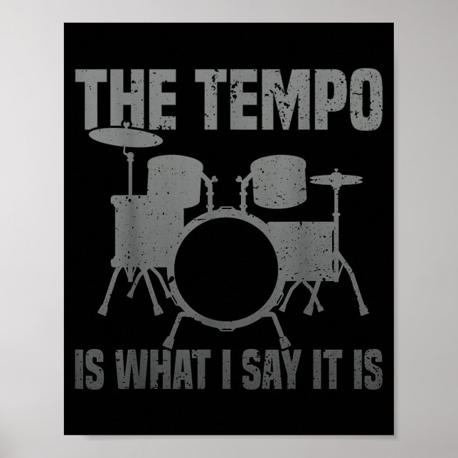 Funny Drumming Art For Men Women Drumline Drum Set Poster (Vorne)