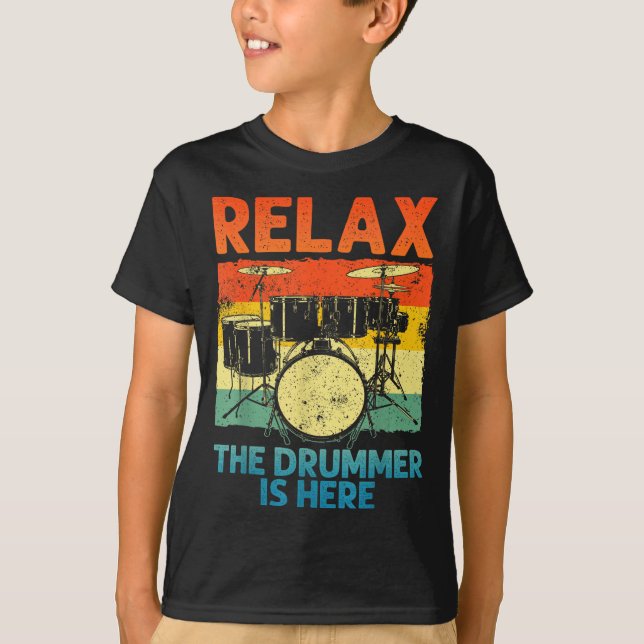 Funny Drumming Art For Men Women Drumline Drum Set T-Shirt (Vorderseite)
