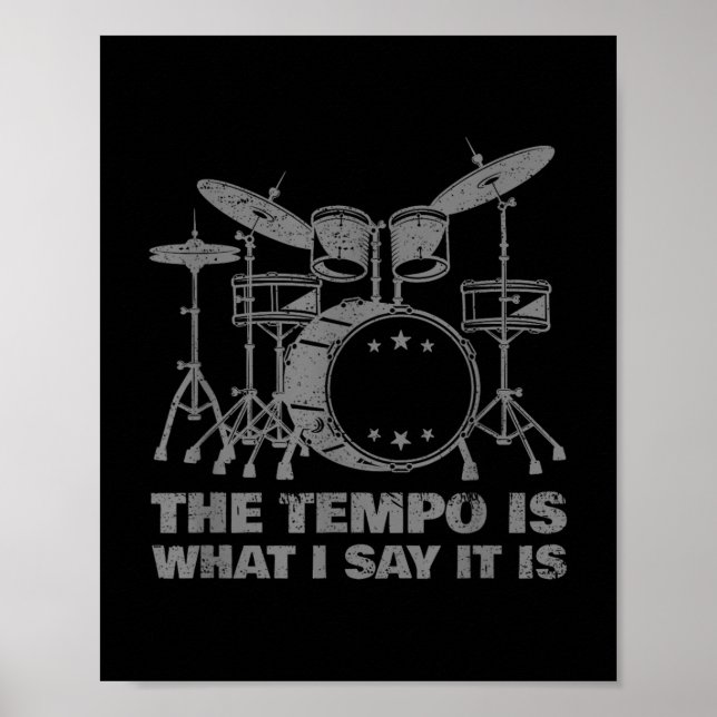 Funny Drumming Kunst für Männer Drumline Drum Set Poster (Vorne)