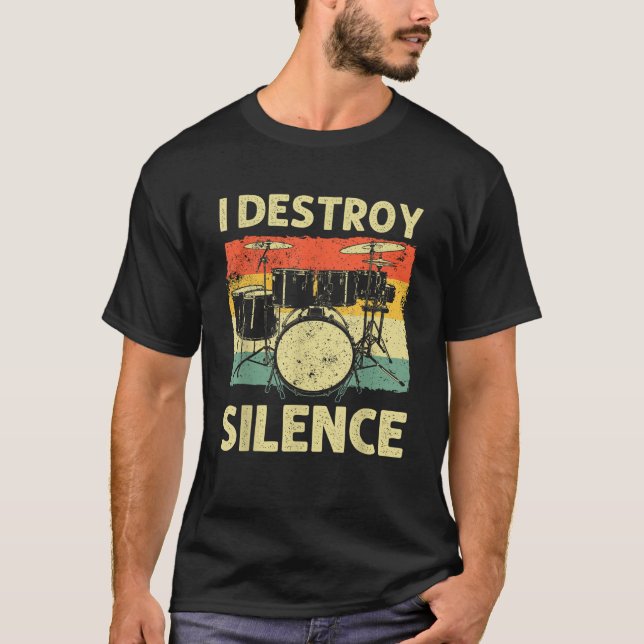 Funny Drumming Kunst für Männer Drumline Drum Set T-Shirt (Vorderseite)