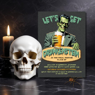 Funny Drunkenstein Frankenstein Halloween-Party Einladung