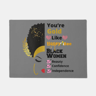 Funny Du bist Gold wie Honigbiene schwarze Frauen, Fußmatte