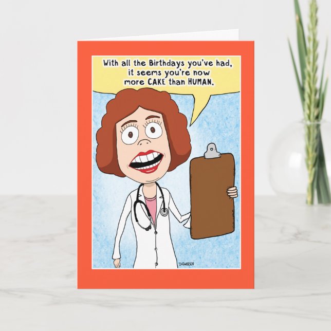 Funny, du bist mehr Kuchen als menschlicher Geburt Karte (Vorderseite)