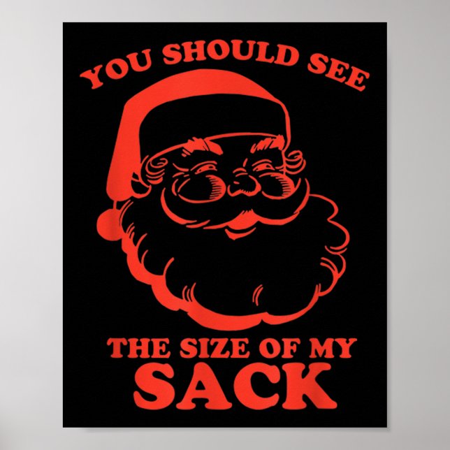 Funny, du solltest die Größe meines Sackes Santa C Poster (Vorne)