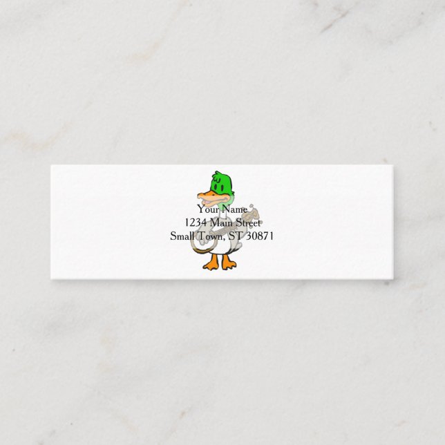 Funny duce spielt Banjo | Hintergrundfarbe auswähl Mini Visitenkarte (Vorderseite)