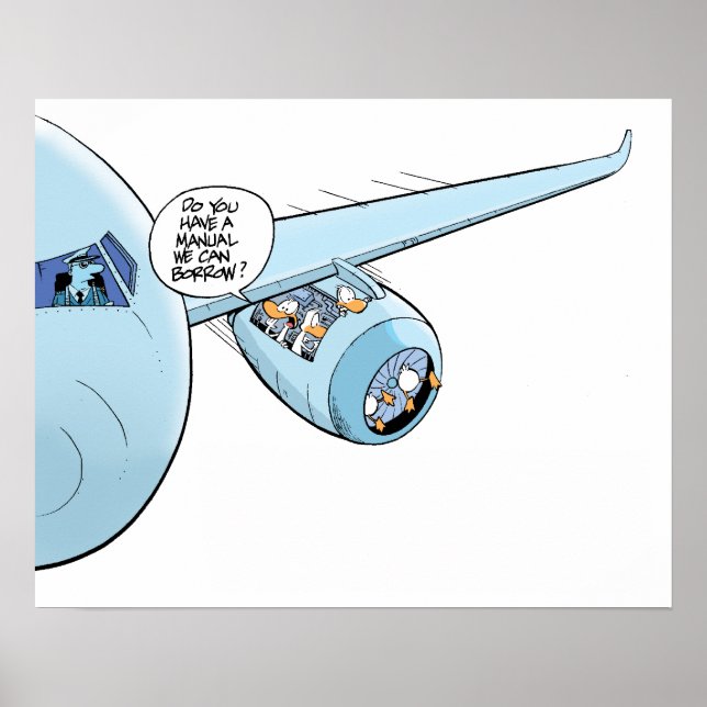 Funny Duck Aviation Cartoon Poster (Vorne)