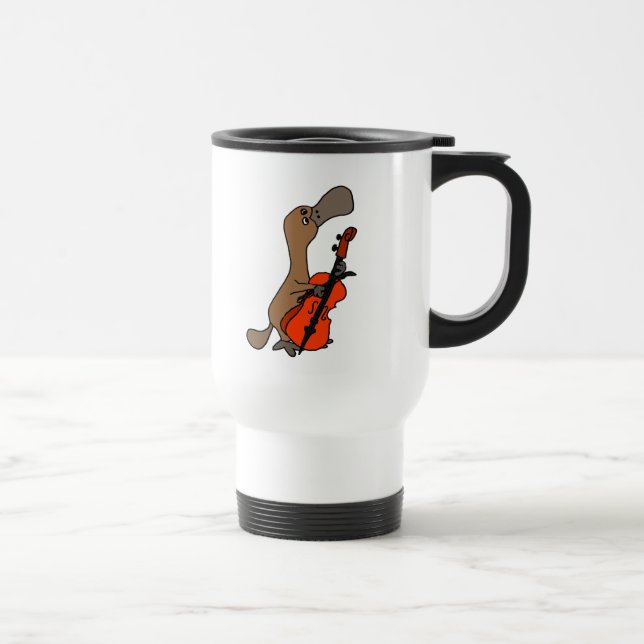 Funny Duck billed Platypus spielt Cello Music Reisebecher (Rechts)