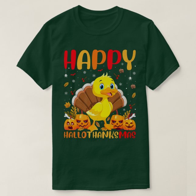 Funny Duck Bird Lover Happy Duck HelloThanksMas T-Shirt (Design vorne)