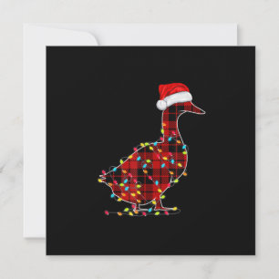 Funny Duck Christmas Light Red Kariert Matching Einladung