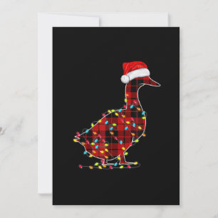 Funny Duck Christmas Light Red Kariert Matching Feiertagskarte