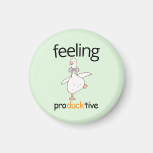 Funny Duck Custom Text Gefühl Producktive Blue Magnet