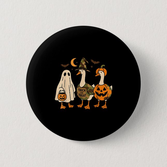 Funny Duck Duck Boo Halloween Costume Duck  Button (Vorderseite)