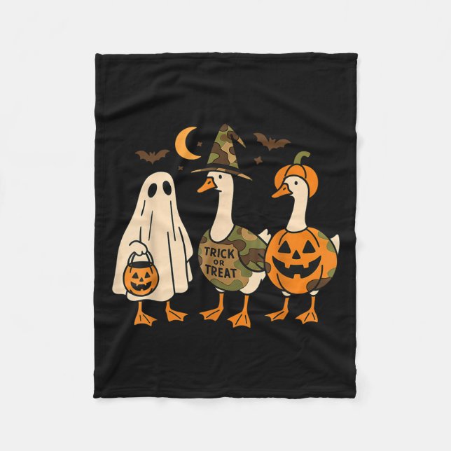 Funny Duck Duck Boo Halloween Costume Duck  Fleecedecke (Vorderseite)