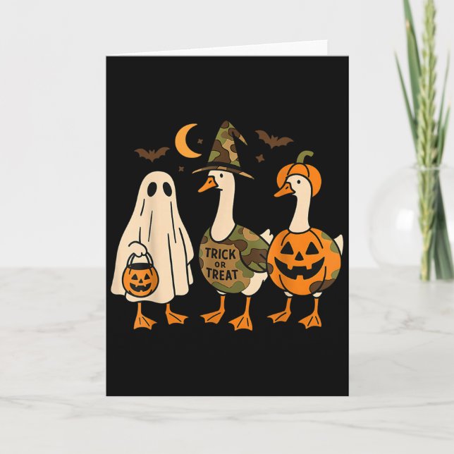 Funny Duck Duck Boo Halloween Costume Duck  Karte (Vorderseite)