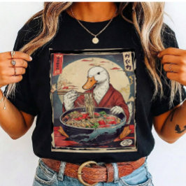 Funny Duck Eating Ramen Japanese for students T-Shirt