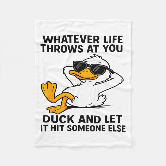 Funny Duck Graphic Men Women Funny Quote  Fleecedecke (Vorderseite)