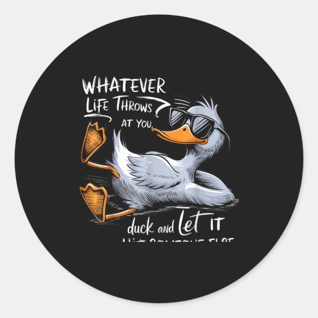 Funny Duck Graphic Tee Men Women Funny Quote  Runder Aufkleber (Vorderseite)
