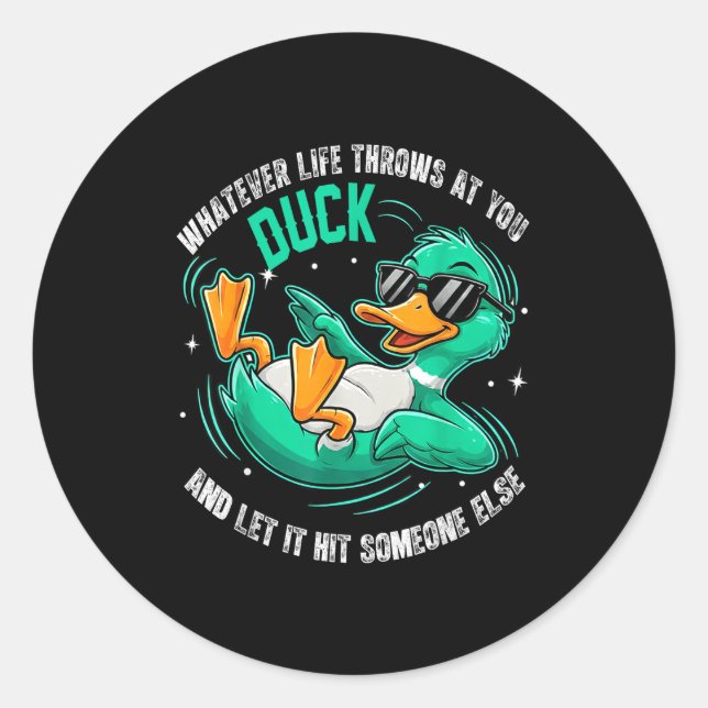 Funny Duck Graphic Tees Men Women Teens Funny Quot Runder Aufkleber (Vorderseite)