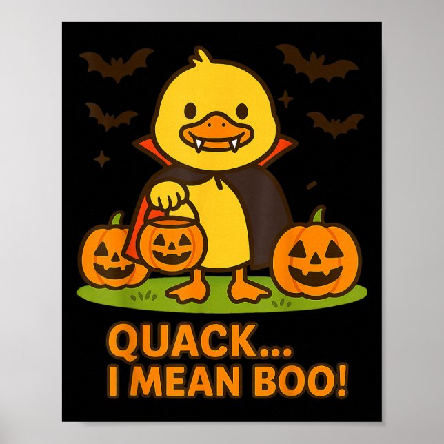 Funny Duck Halloween Kostüm - Quack I Gemein Boo Q Poster (Vorne)