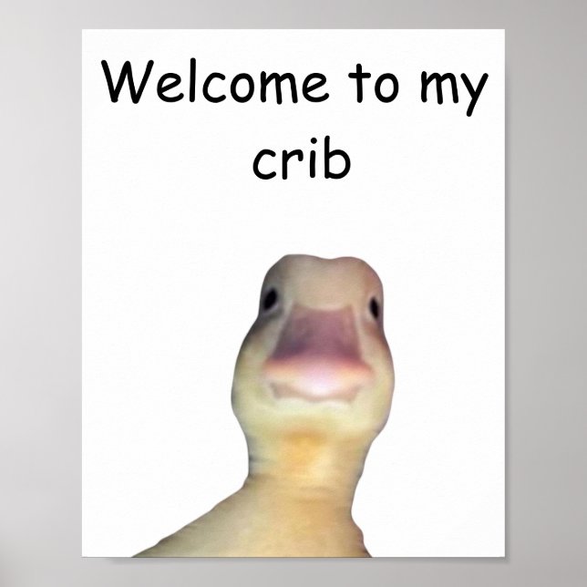 Funny Duck Meme – “Welcome to My Crib” Cute Animal Poster (Vorne)