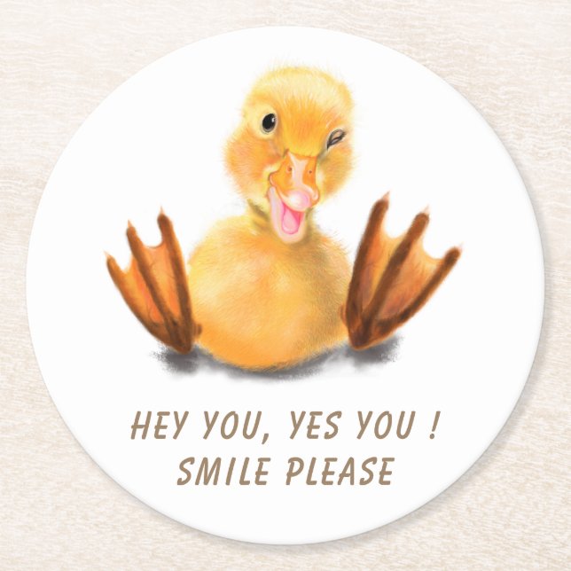 Funny Duck Paper Untersetzer Lächeln - Benutzerdef (Vorderseite)