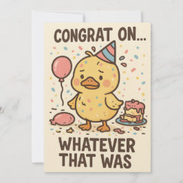 Funny Duck Party Greeting Card - Congrats On... Dankeskarte