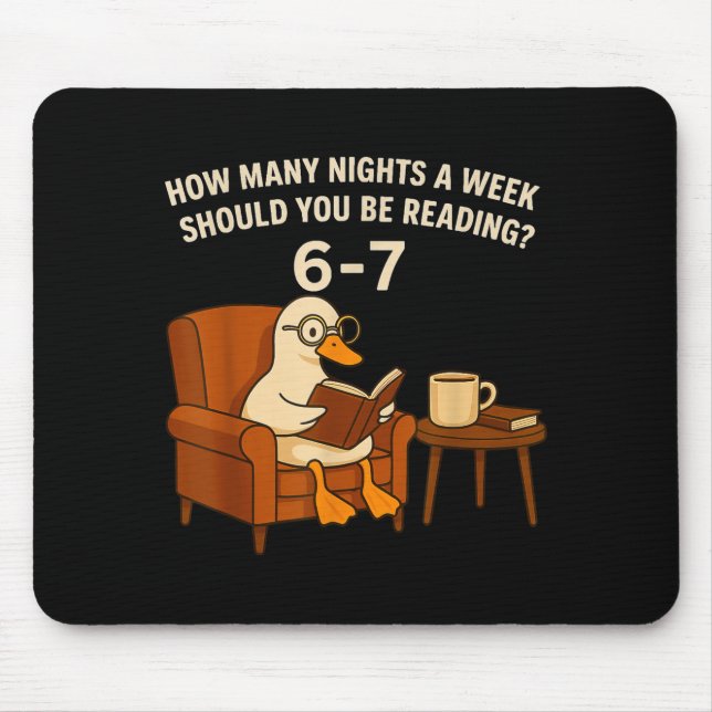 Funny Duck Reading Book 67 Six Seven Meme  Mousepad (Vorne)