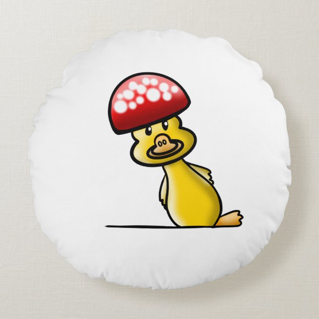 Funny duck rundes kissen (Vorderseite)