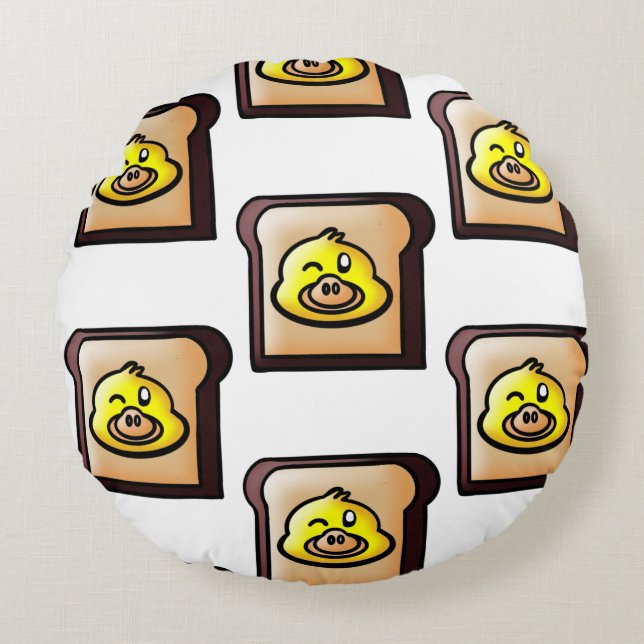 Funny duck rundes kissen (Vorderseite)