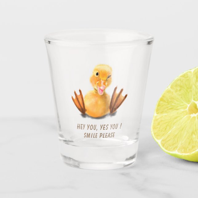 Funny Duck Shock Glass Smile - Benutzerdefinierter Schnapsglas (Vorderseite)