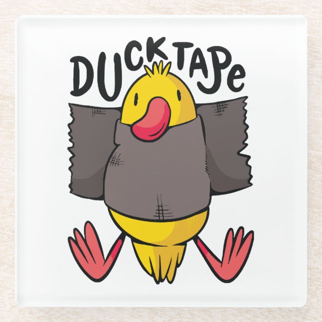 Funny Duck Tape Glasuntersetzer (Vorderseite)