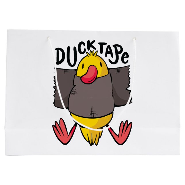 Funny Duck Tape Große Geschenktüte (Rückseite)