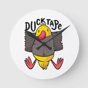 Funny Duck Tape Runde Wanduhr