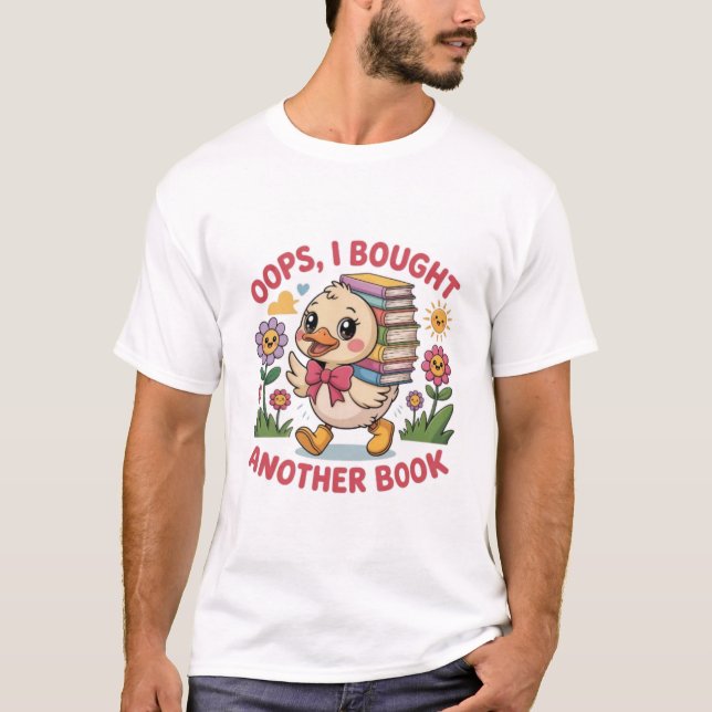 Funny Duck with Books - Book Lover Gift T-Shirt (Vorderseite)