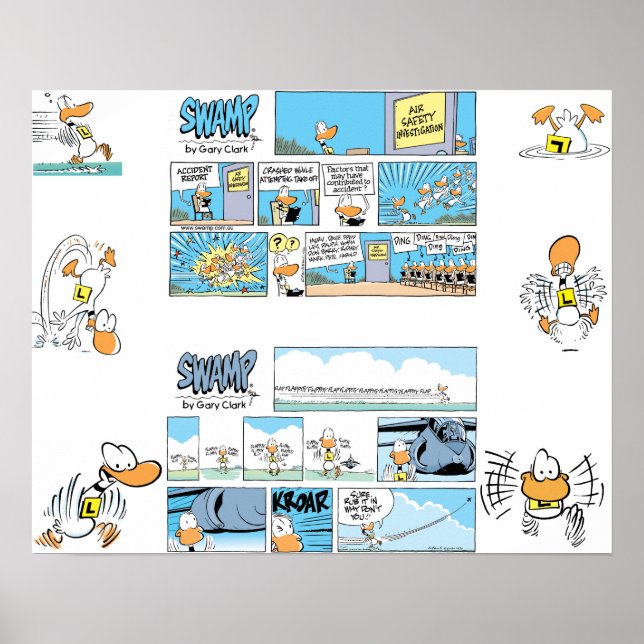 Funny Ducks Aviation Spaß Poster (Vorne)