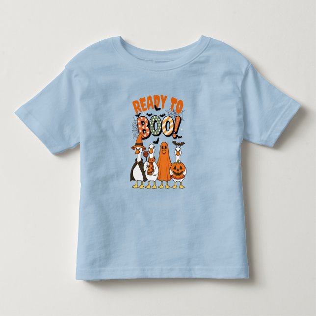 Funny Ducks Ready to Boo Halloween Kleinkind T-shirt (Vorderseite)