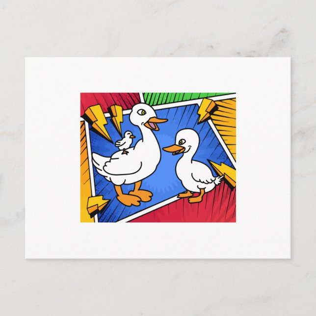 Funny Ducks zum Lachen Postkarte (Vorderseite)
